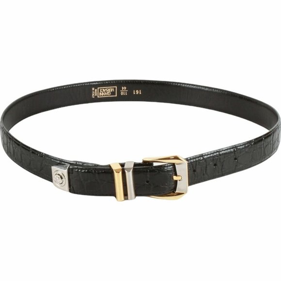 Authentic Gianni Versace Medusa Croc embossed leather belt - Picture 3 of 10